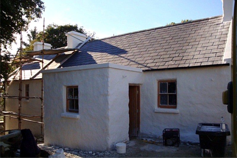 After restoration work on a traditional stone cottage by Pat Harkin Stonework & Restorations, Donegal, Ireland